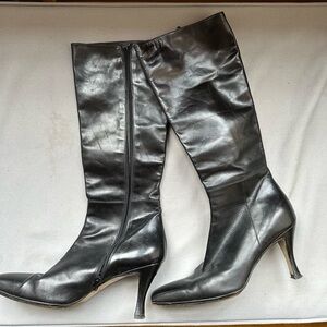 Black Varda knee high leather boots size 40.5
